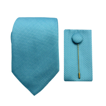 James Adelin Luxury Textured 7.5cm Width Tie/Pocket Square/Lapel Pin Combo Set