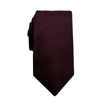 James Adelin Luxury Oxford Weave 6.5cm Tie in Wine