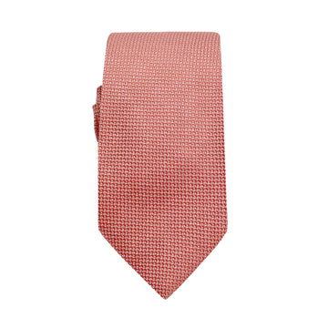 James Adelin Luxury Oxford Weave 6.5cm Tie in Tangerine
