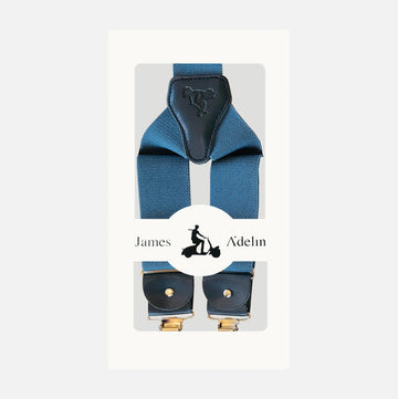 James Adelin Mens Suspenders in Blue Simple Texture