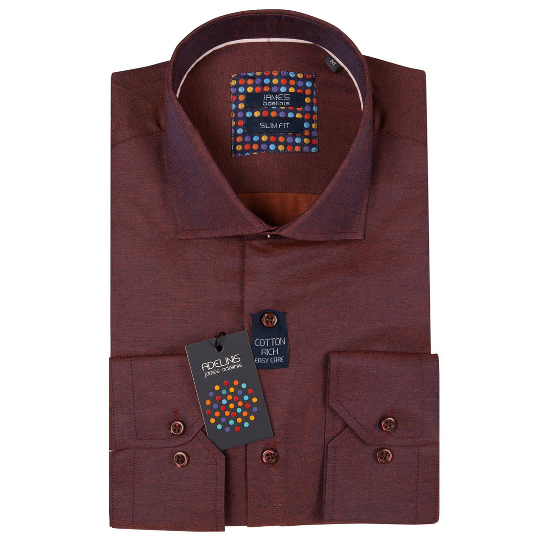 James Adelin Long Sleeve Shirt in Rust Twill