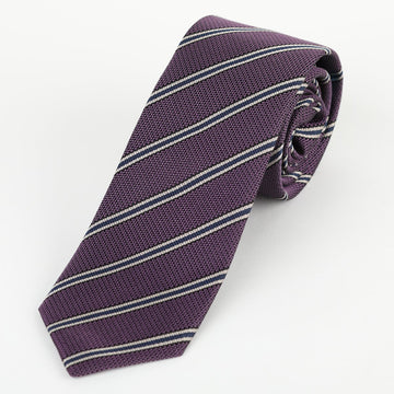 JACQUES MONCLEEF Mens Silk Neck Tie in Textured Striped Weave Design