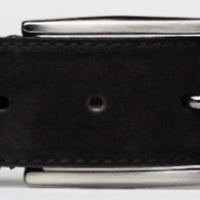 the plain suede black belt with a brushed silver belt buckle