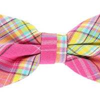 James Adelin Pocket Square, Flower and Bow Tie Combo in Pink Check