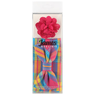 James Adelin Pocket Square, Flower and Bow Tie Combo in Multicolour Check