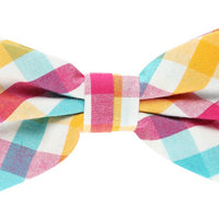 James Adelin Pocket Square, Flower and Bow Tie Combo in Turquoise Check