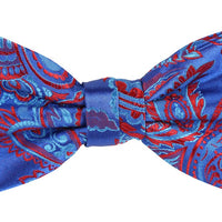James Adelin Floral Bow Tie in Royal, Blue and Red
