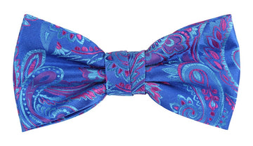 James Adelin Floral Bow Tie in Royal, Sky and Pink