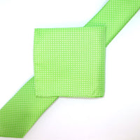 James Adelin Luxury Mini Spot Neck Tie in Lime Green and White