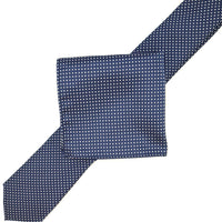 James Adelin Luxury Mini Spot Neck Tie in Navy and White