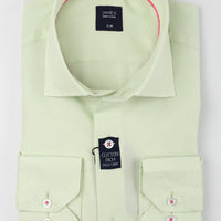 long sleeve mens shirt in a lime cotton weave