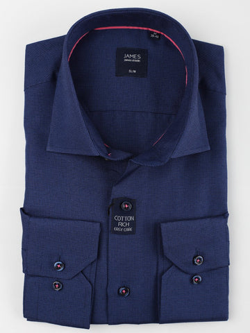 James Adelin cotton mens shirt in navy blue