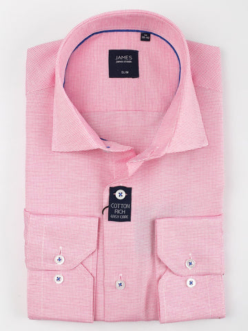 james adelin long sleeve check print mens shirt in raspberry pink