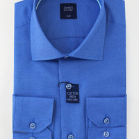 James Adelin Long Sleeve Shirt in Royal Textured Weave