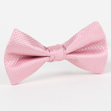 James Adelin Luxury Silk Square Weave Single Dimple Bow Tie in Pink