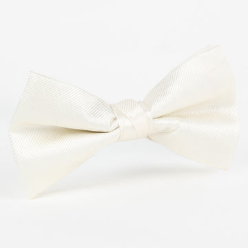 James Adelin Luxury Pure Twill Weave Silk Single Dimple Bow Tie in Off-White