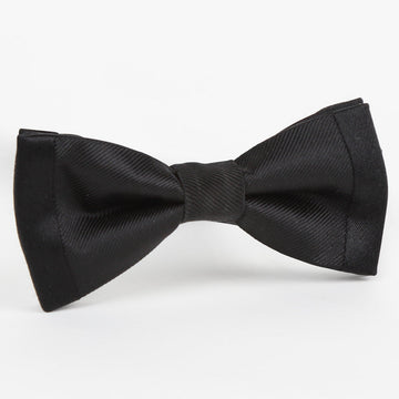 James Adelin Luxury Pure Silk Twill Weave/Satin Edge Slim Bow Tie in Black