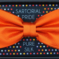 James Adelin Luxury Pure Silk Twill Weave Bow Tie in Orange