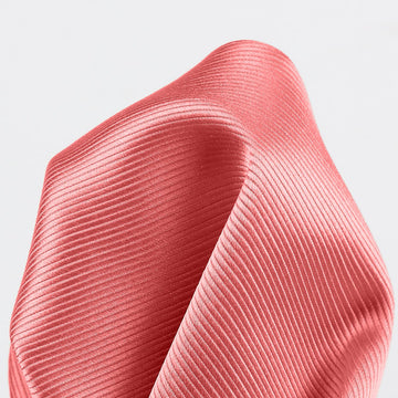 James Adelin Twill Weave Luxury Pure Silk Pocket Square Coral