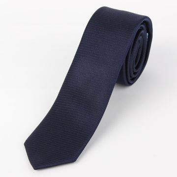 James Adelin Mens Silk Skinny Neck Tie in Navy Twill Weave