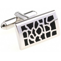James Adelin Silver and Black Mosaic Cuff Link
