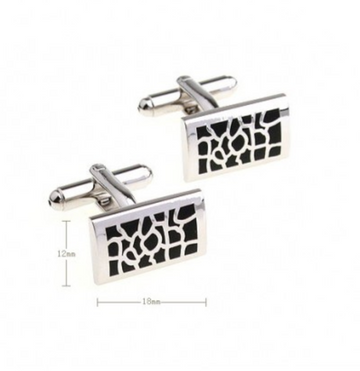 James Adelin Silver and Black Mosaic Cuff Link