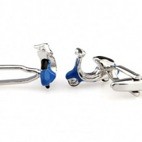 James Adelin Silver and Blue Vespa Cuff Links