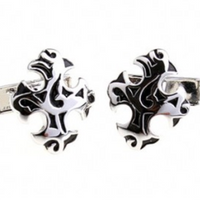 James Adelin Silver and Black Antique Cross Cuff Links