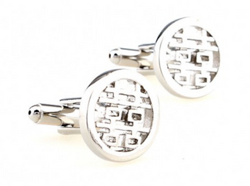 James Adelin Silver Happiness Symbol Cuff Links