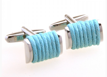 James Adelin Silver Turquoise Knot Cuff Links