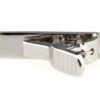 the clasp at the back of the mens tie clip in silver