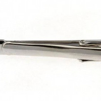 mens silver tie clip with square detail