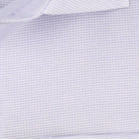 close up of the textured cotton weave of the james adelin mens business shirt in lilac