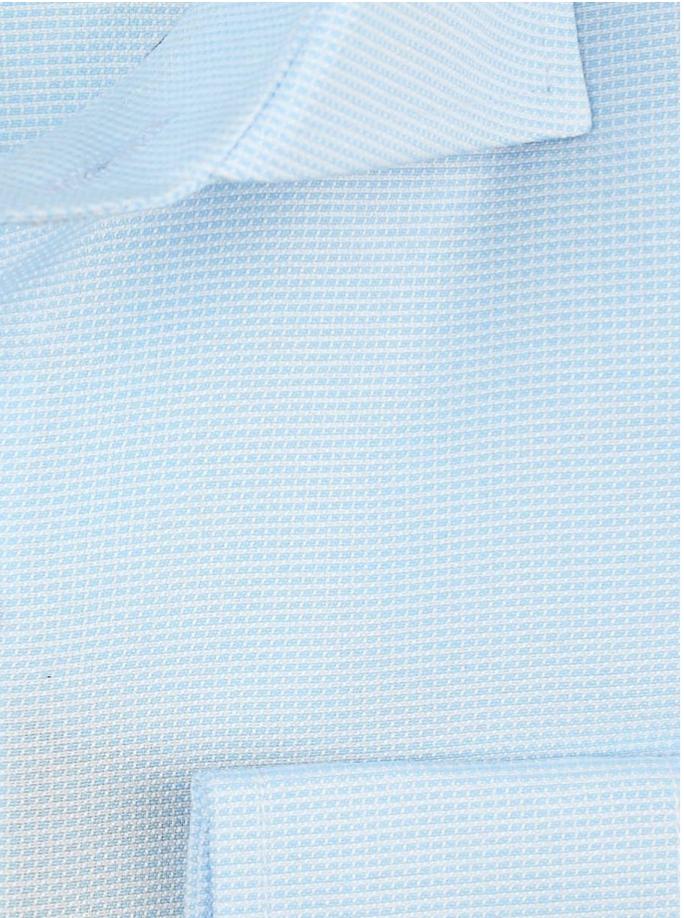 James Adelin Long Sleeve Shirt in Turquoise Textured Weave