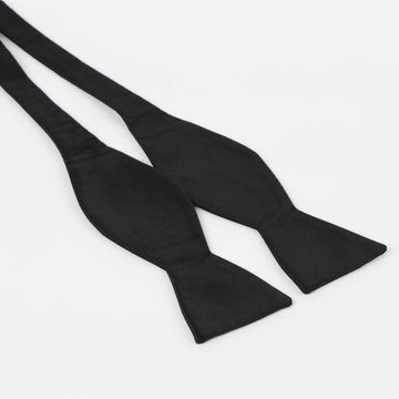 James Adelin T.Y.O Bow Tie in Black Satin Weave